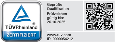 TÜV-Rheinland Zertifikat